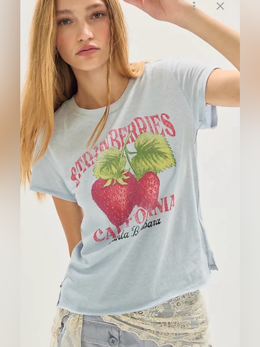 NWOT Free People We The Free Graphic Nova Tee Strawberry Combo XS & L *CURRENT!*